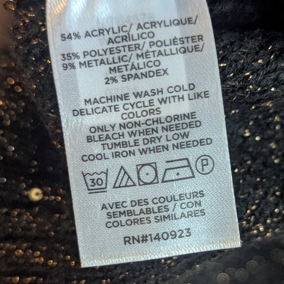 Ann Taylor LOFT Sweater. Brown with Gold Champagne Sparkles Size Large - Picture 8 of 16